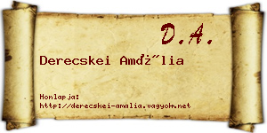Derecskei Amália névjegykártya