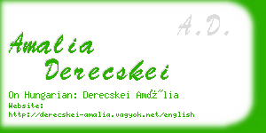 amalia derecskei business card